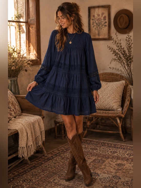 Old Navy Dresses & Skirts - Old Navy Oversized Long-Sleeve Mini Swing Dress